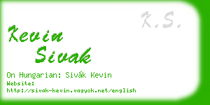 kevin sivak business card